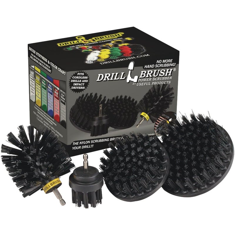 Drillbrush BBQ Grill Cleaning Kit - Safe Nylon Grill Brush | Drill Brush Set - Ultra Stiff Power Scrubber Attachments for Loose Paint, De-Scaling Rust and Graffiti Removal on Stone, Brick and Masonry - Image 1